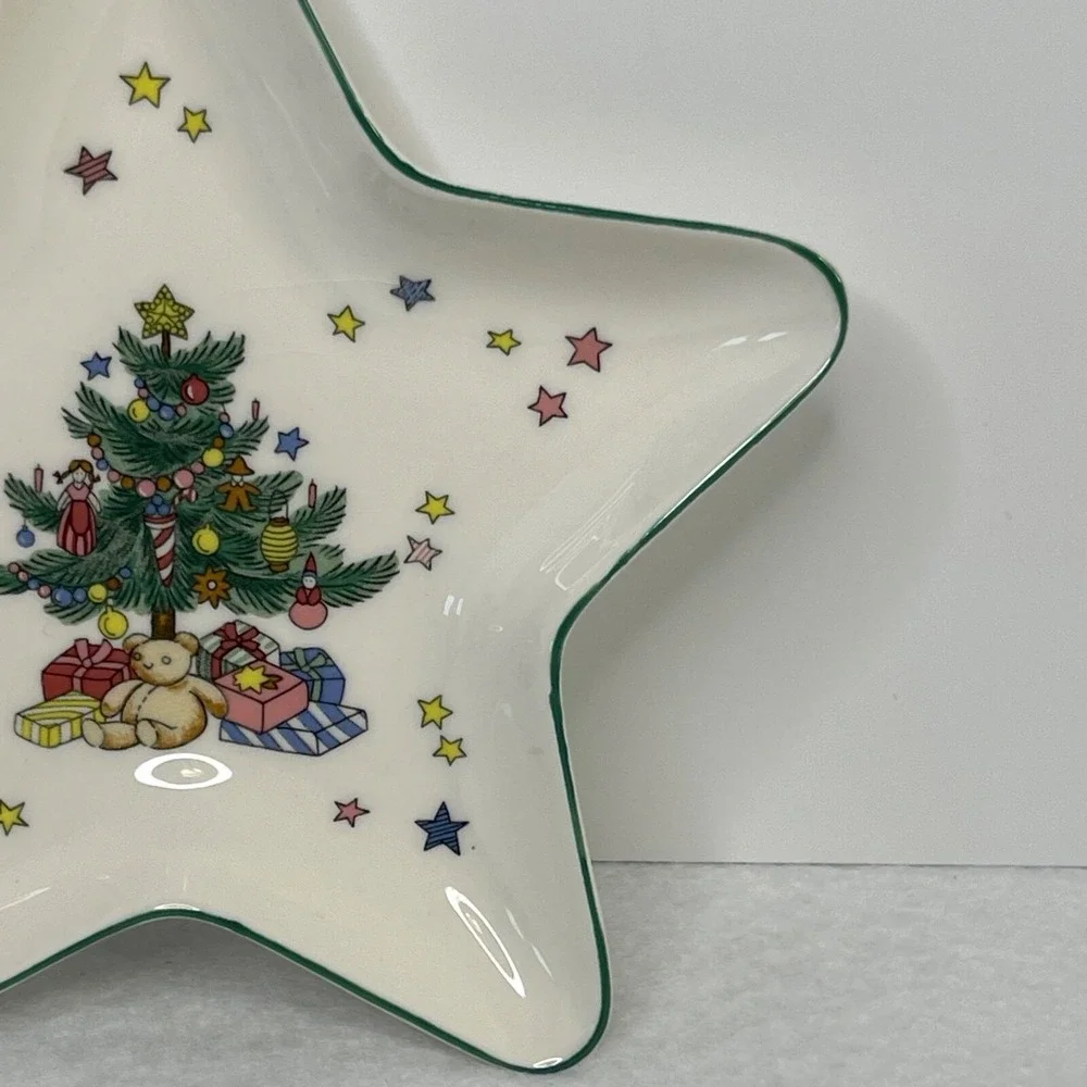 Nikko Porcelain Star Shaped Christmas Trinket Dish Snack Dish Japan 6